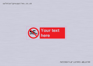 Custom No swimming prohibition Sign